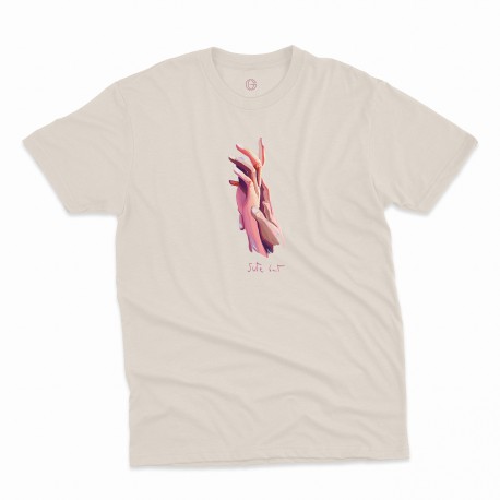 GU - Eskuak / Sute Bat kamiseta, natural kolorekoa