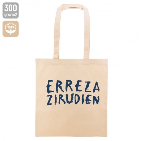 GU 'ERREZA ZIRUDIEN' aurpegiarekin, organic tote sendoa